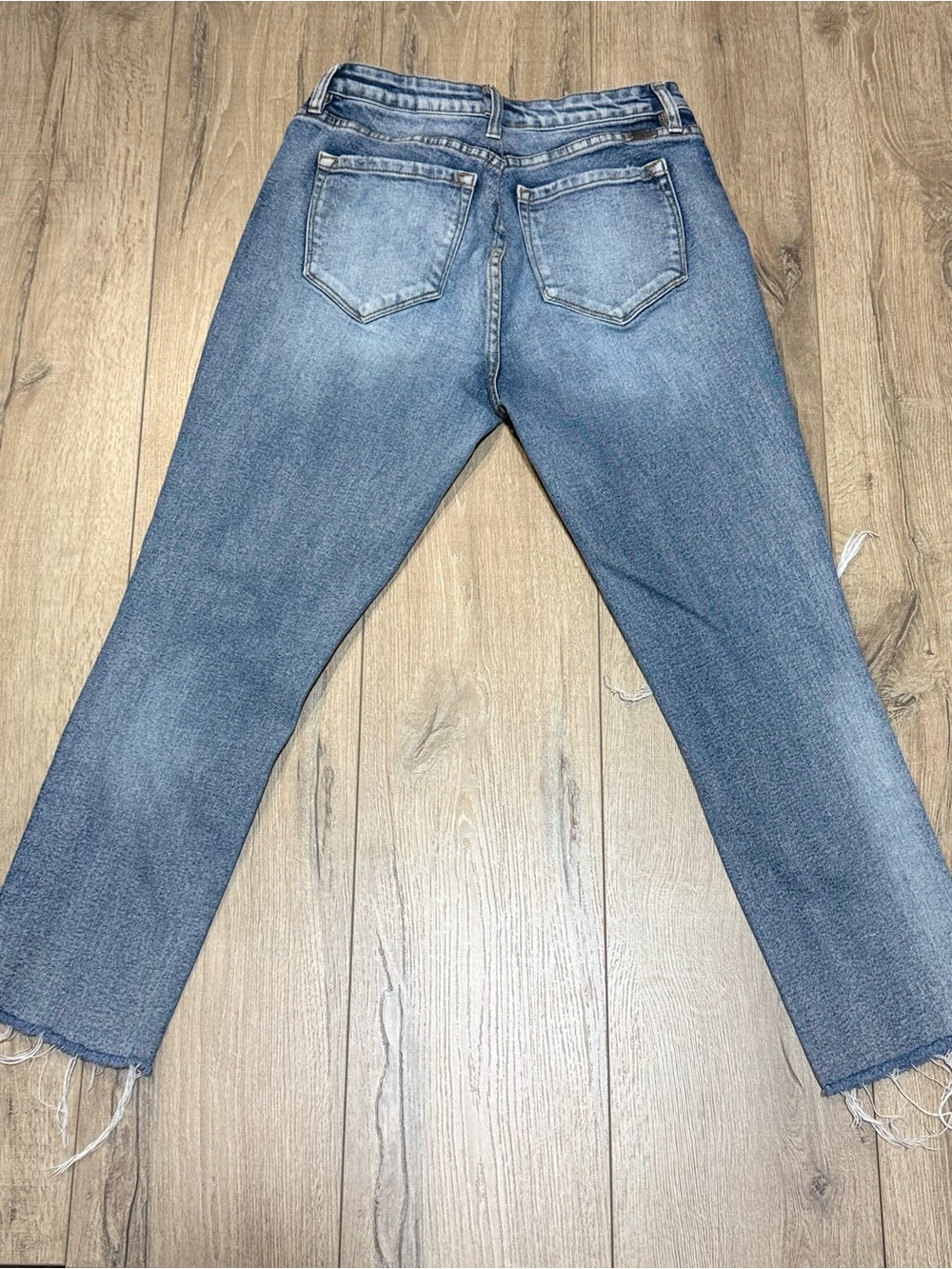 KanCan High Rise Distressed Straight Leg Jeans Raw Hem Size 27 - Picture 4 of 14
